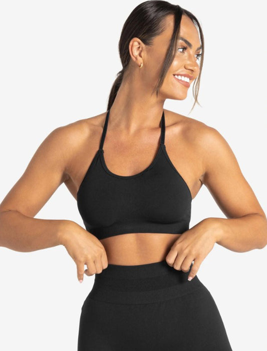 Scrunch Seamless Sports Bra Black - Fitnixy