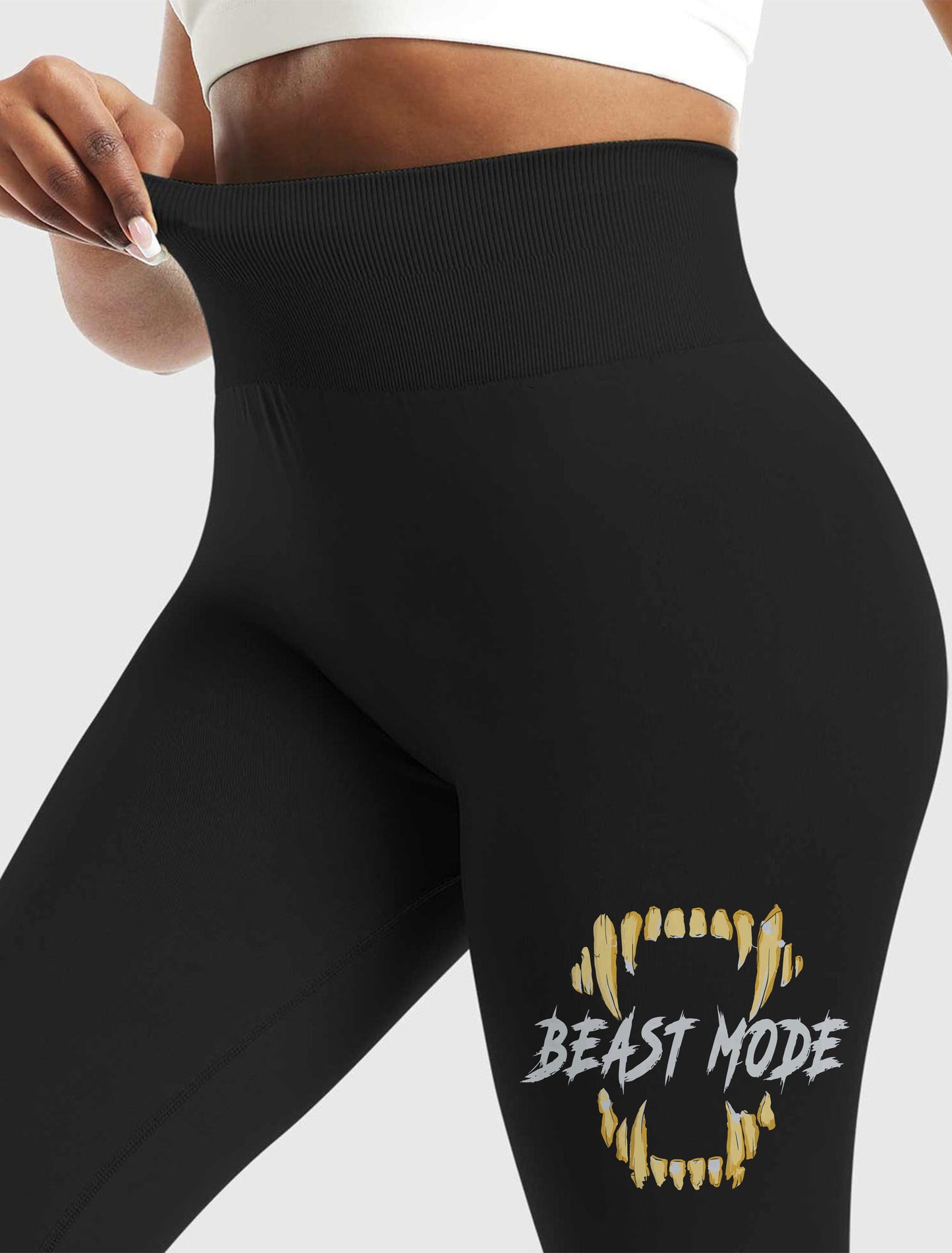 Beast Mode High-Waist Gym Leggings – Stylish and Durable Activewear