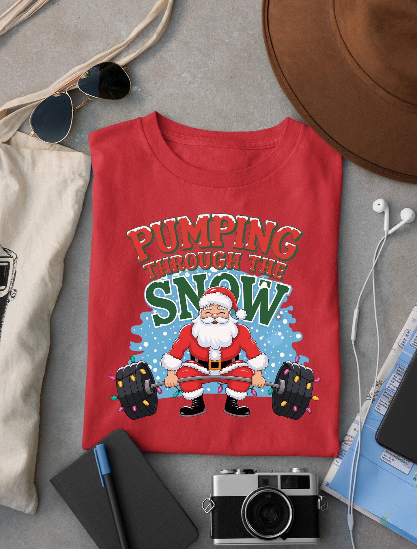 Santa Gym Shirt Unisex Softstyle, Christmas Pump Cover - Fitnixy