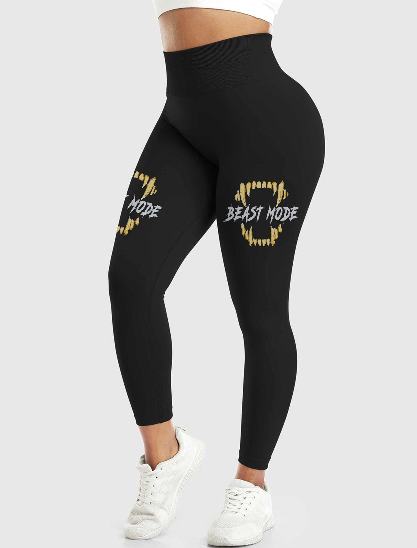 Beast Mode High-Waist Gym Leggings – Stylish and Durable Activewear