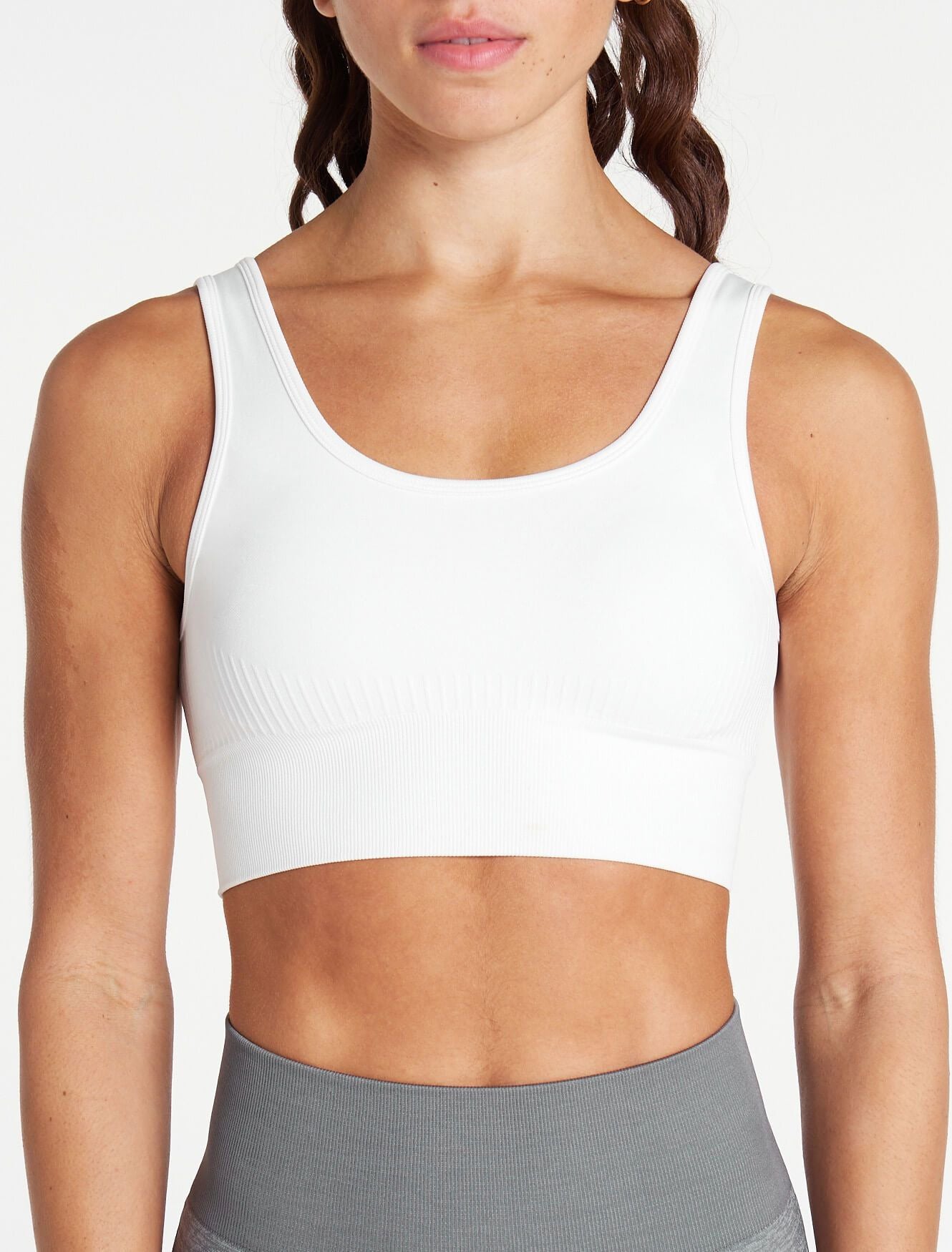 Seamless Sports Bra White - Fitnixy