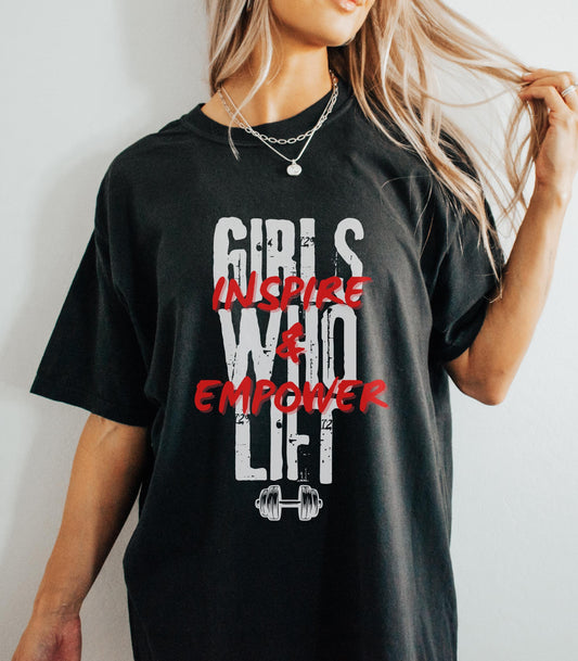 Training Oversized T-Shirt, Girls Who Lift Empower & Inspire - Fitnixy