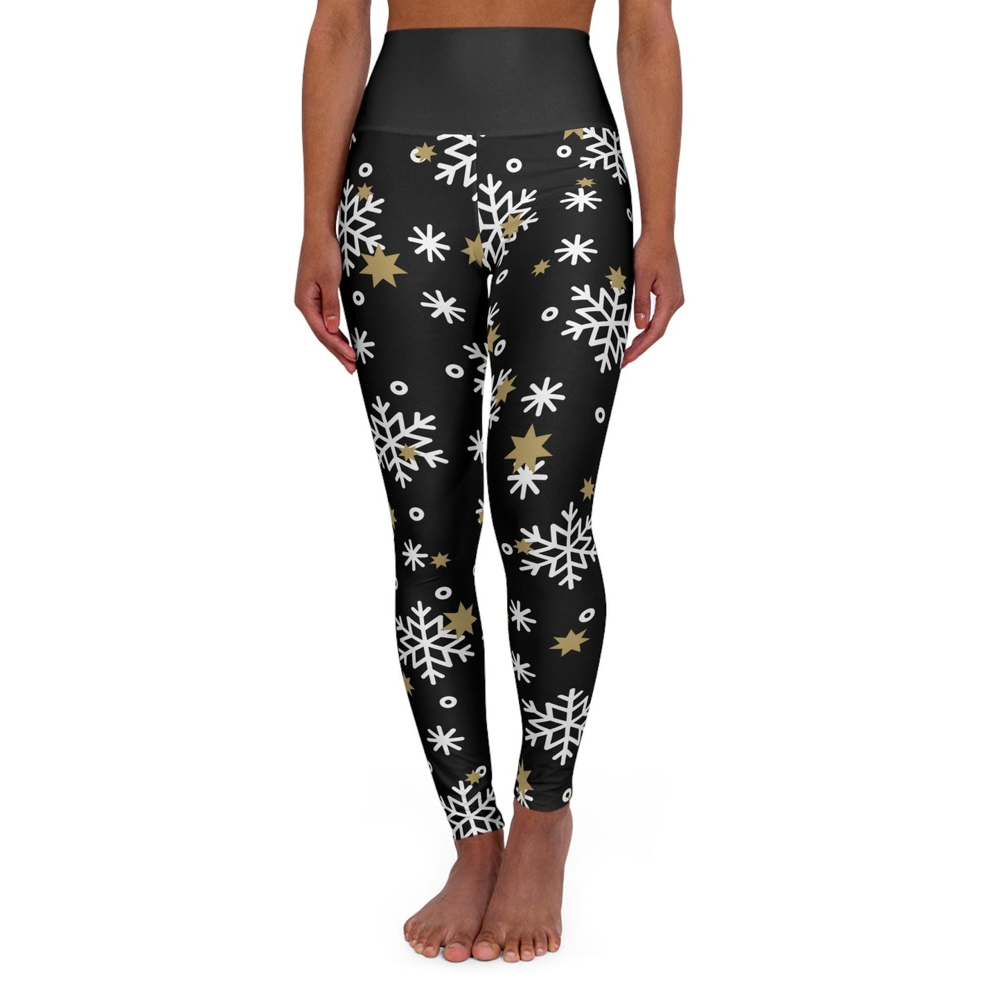 Christmas Leggings with Stars and Snowflakes