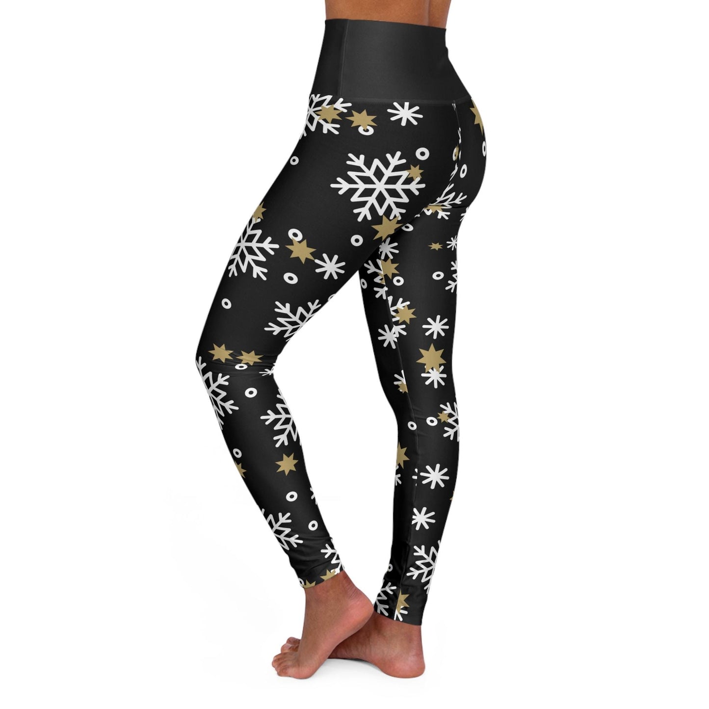 Christmas Leggings with Stars and Snowflakes